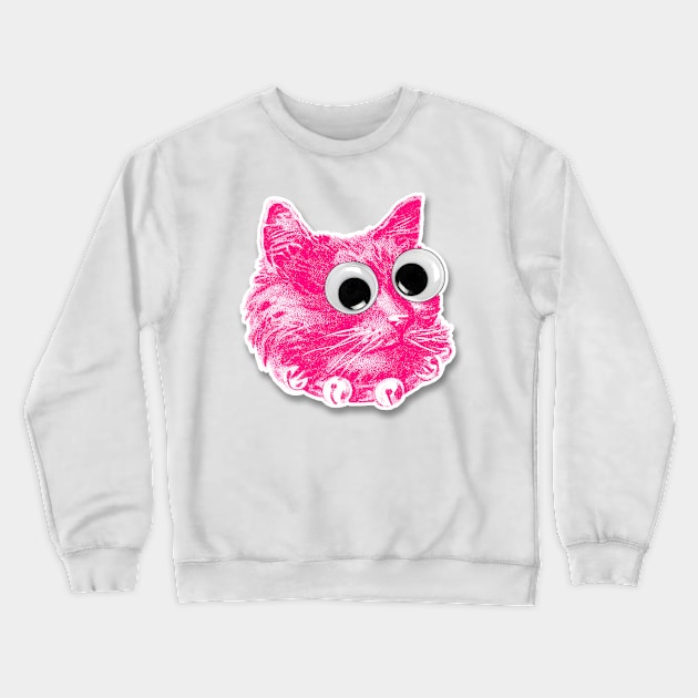 Googly Eyed Kitty Crewneck Sweatshirt by DankFutura